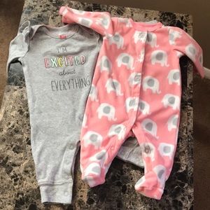 2 piece Carter’s button up sleeper.